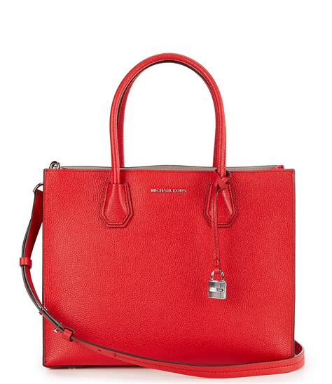 michael kors mercer large satchel convertible red signature|Michael Kors mercer gallery medium.